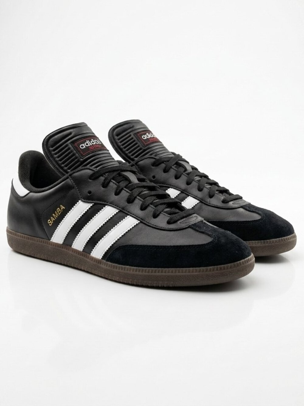 ADIDAS SAMBA Black White Stripes Suede Leather Mens Sz 12 US